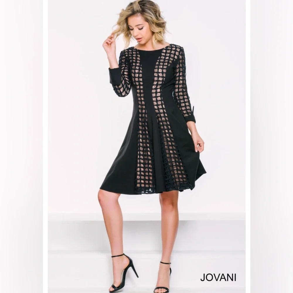 Jovani Prom 39367 Black/Nude Size 14 - Picture 3 of 7
